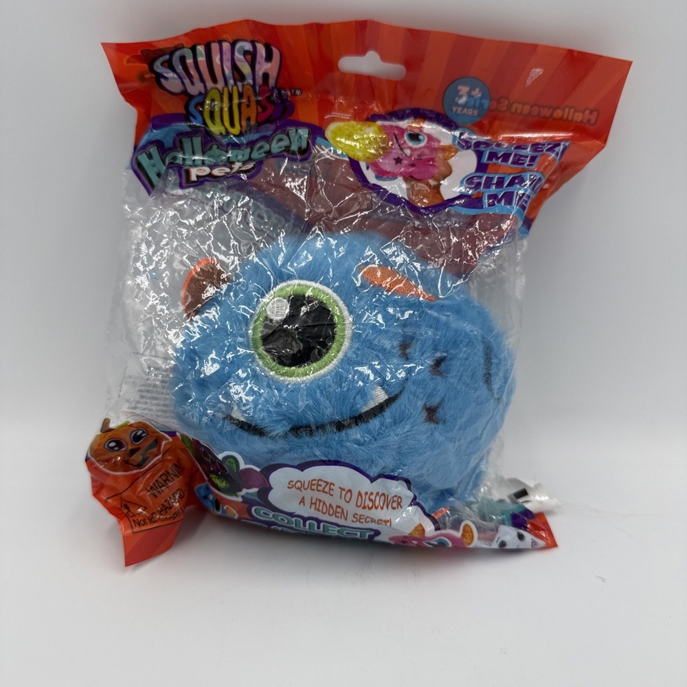 Wink Squish Squash Pet Wink Squeeze Toy Pet Blue Plush Bettertoyz HTF